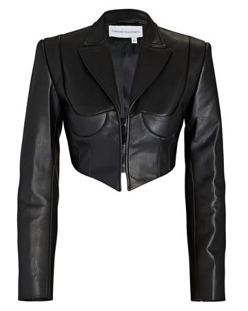Aleksandre Akhalkatsishvili Vegan Leather Jacket In Black | INTERMIX®