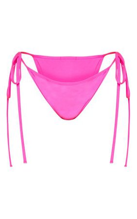Pink Mix & Match Tie Side Bikini Bottom | PrettyLittleThing USA