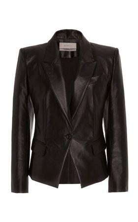 SOONIL Leather Tuxedo Jacket Size: 0