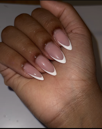 french tip almond nails black girl