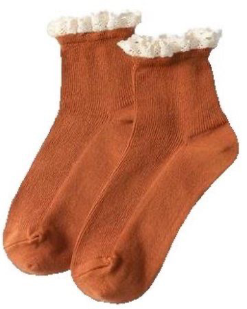 orange frill socks