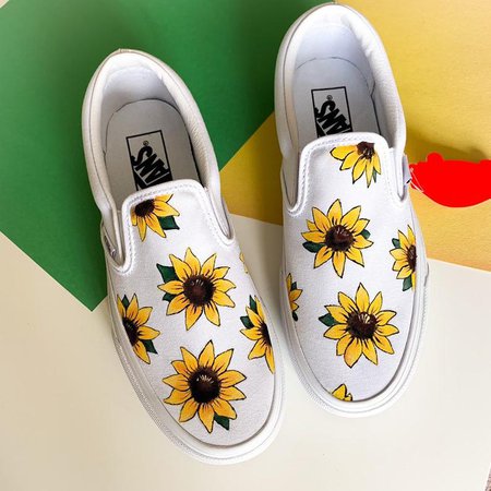 Custom Sunflower Vans | Etsy