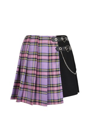 Layla Lilac Tartan Mini Gothic Skirt by Dark in Love