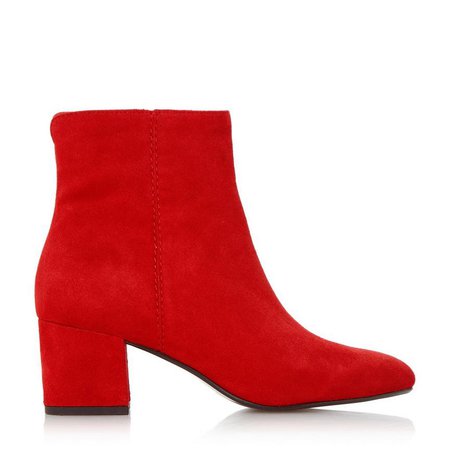 OLYVEA - Mid Block Heel Ankle Boot - red | Dune London