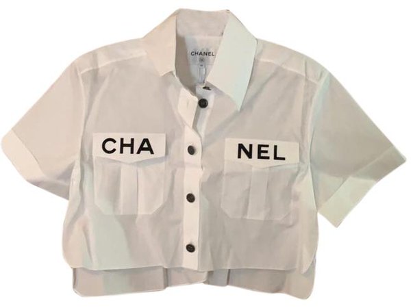 Chanel White Spring/Summer 2019 Button-down Top Size 8 (M) - Tradesy