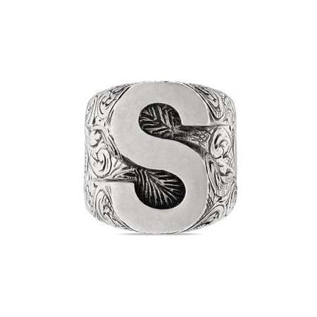 S letter ring in silver | GUCCI®