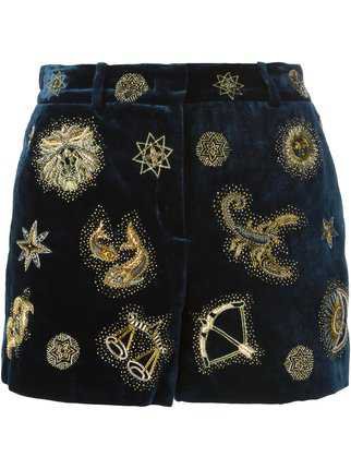 Zodiac embellished shorts