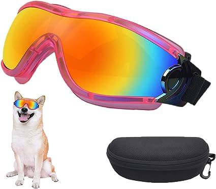 Amazon.com : Mitubati Dog Sunglasses Pet Goggles for Medium Large UV Protection Wind Protection Dust Protection Adjustable Strap Dog Glasses Suitable for Snow Beach Motorcycle : Pet Supplies