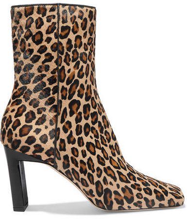 Isa Leopard-print Calf Hair Ankle Boots - Leopard print