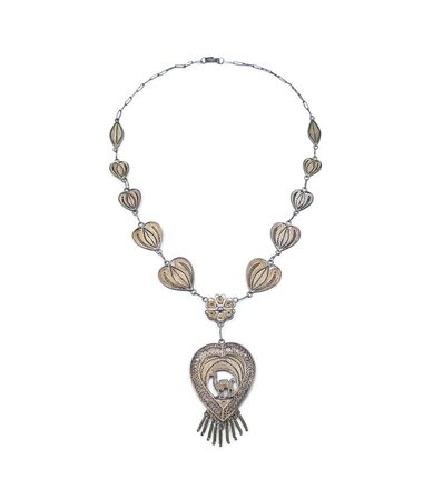 Sterling Silver Filigree Peru Llama Necklace Metal Fringe | Etsy