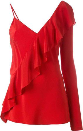 Diane Von Furstenberg - single sleeve ruffled blouse