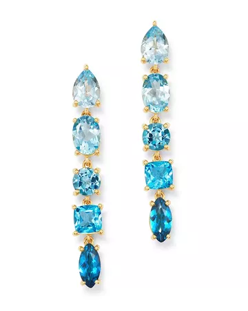 Bloomingdale's Blue Topaz Ombré Linear Drop Earrings in 14K Yellow Gold - 100% Exclusive | Bloomingdale's
