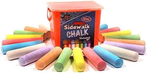 Amazon.com: Chalk City Sidewalk Chalk, Jumbo Chalk, Non-Toxic, Washable, Art Set (20-Count) : Toys & Games