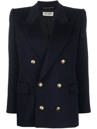 Saint Laurent embossed-buttons double-breasted Blazer - Farfetch