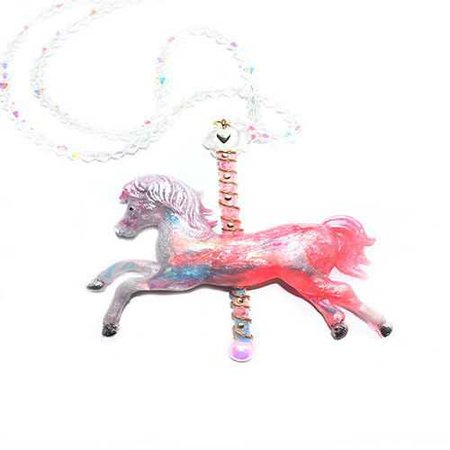 Iredescent Pastel Magical Pony Necklace Pendant