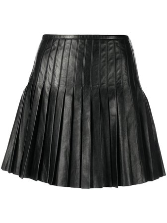 Shop Polo Ralph Lauren pleated leather mini skirt with Express Delivery - FARFETCH