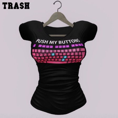 Second Life Marketplace - TRASH - "Push my buttons" Shirt - Set 1