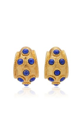 Lapis Gold-Plated Hoop Earrings By Ben-Amun | Moda Operandi