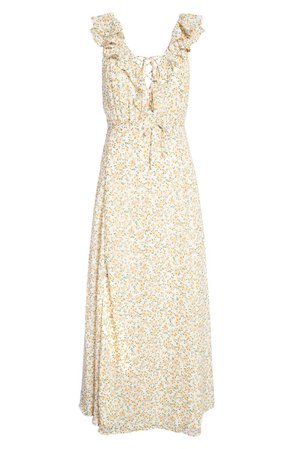 Lulus Happiest Moments Floral Lace-Up Maxi Dress | Nordstrom