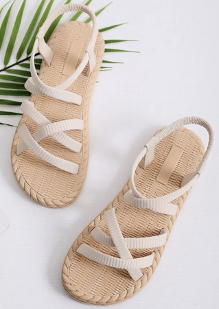cream rope sandals