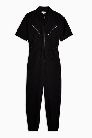 Cuffed Utility Boiler Suit | Topshop black