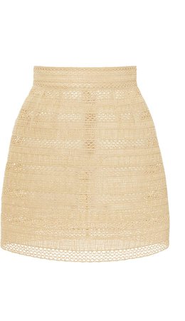 Dolce & Gabbana Pointelle-Trimmed Raffia Skirt Size: 38