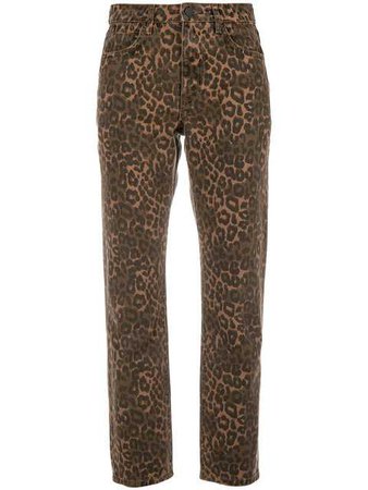 ALEXANDER WANG leopard print cropped jeans