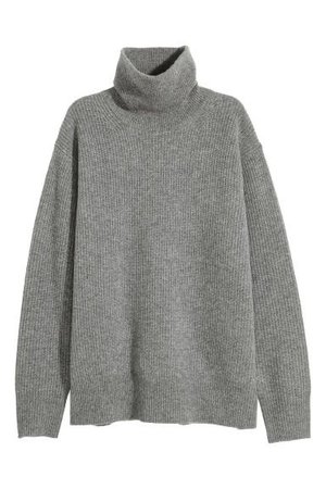 Cashmere-blend Turtleneck - Gray | H&M
