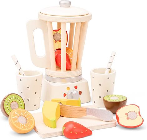 Amazon.com: New Classic Toys Wooden Smoothie Set - Pretend Play Toy for Kids Cooking Simulation Educational Toys and Color Perception Toy for Preschool Age Toddlers Boys Girls : Toys & Games