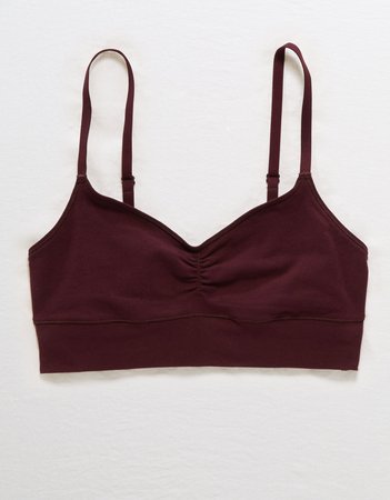 Aerie Chill Cotton Bralette, Deep Plum | Aerie for American Eagle