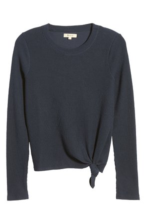 Madewell Texture & Thread Front Knot Jacquard Top | Nordstrom