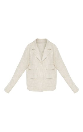 Stone Boucle Boxy Jacket | Coats & Jackets | PrettyLittleThing