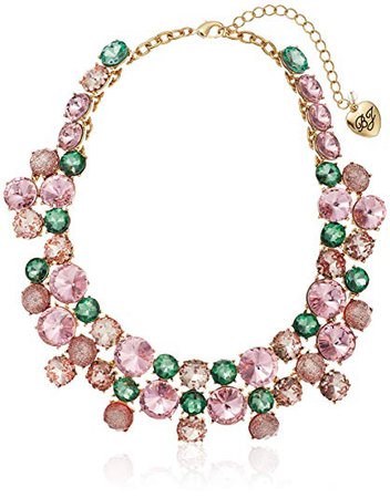 Betsey Johnson "Marie Antoinette" Mixed Faceted Stone Collar Necklace: Clothing