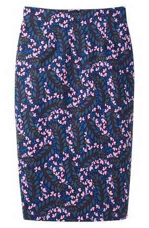 Boden Kensington Stretch Cotton Pencil Skirt | navy