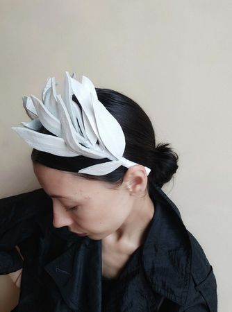 Leaf Crown/ White Bridal Headpiece/ Leather Crown - Etsy