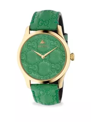 Gucci G-Timeless Gold Pvd Case 38Mm Pastel Purple Leather Strap Watch In Purple/ Gold | ModeSens