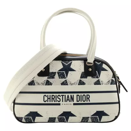 Christian Dior Vibe Zip Bowling Bag Printed Star Embossed Leather Medium For Sale at 1stDibs | large dior vibe classic zip bowling bag, dior bowling bag, large dior vibe classic bowling bag