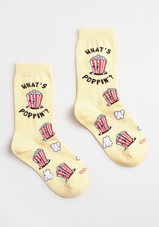 What's Poppin'? Crew Socks Yellow | ModCloth