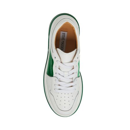 JOEY White/Green Low Top Lace Up Sneakers | Women's Sneakers – Steve Madden
