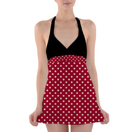Minnie Rock The Dots Disney Inspired Halter Swim Dress Swimsuit | eBay