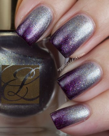 Silver and purple glitter nail polish