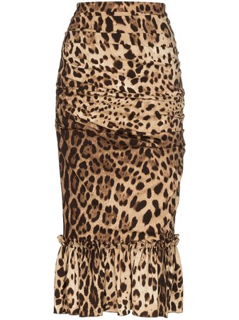 Dolce & Gabbana Leopard Print Pencil Skirt | Farfetch.com
