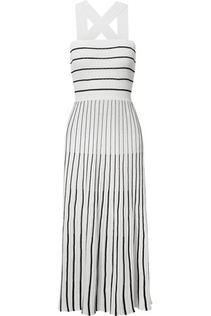 Sonia Rykiel | Striped ribbed-knit cotton-blend midi dress | NET-A-PORTER.COM