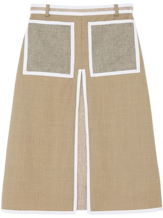 Burberry Contrast Seam A-line Skirt - Farfetch