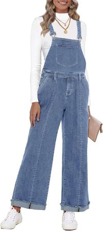 Amazon.com: Vetinee Denim Rompers And Jumpsuits For Women Wide Leg Overalls Jumpsuit Casual Jeans Loose Overalls For Women Womens Overalls Denim Soft Sky Blue Size Medium Size 8 Size 10 : Clothing, Shoes & Jewelry
