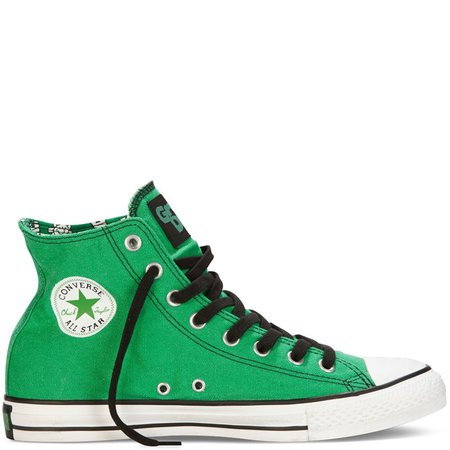 Converse - Chuck Taylor All Star Green Day Kerplunk Hi Canvas Shoes in Fernway Green
