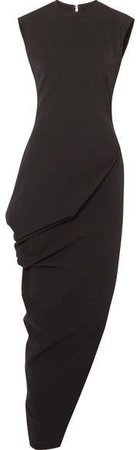Walrus Asymmetric Cotton-blend Crepe Maxi Dress - Black