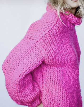 chunky pink sweater
