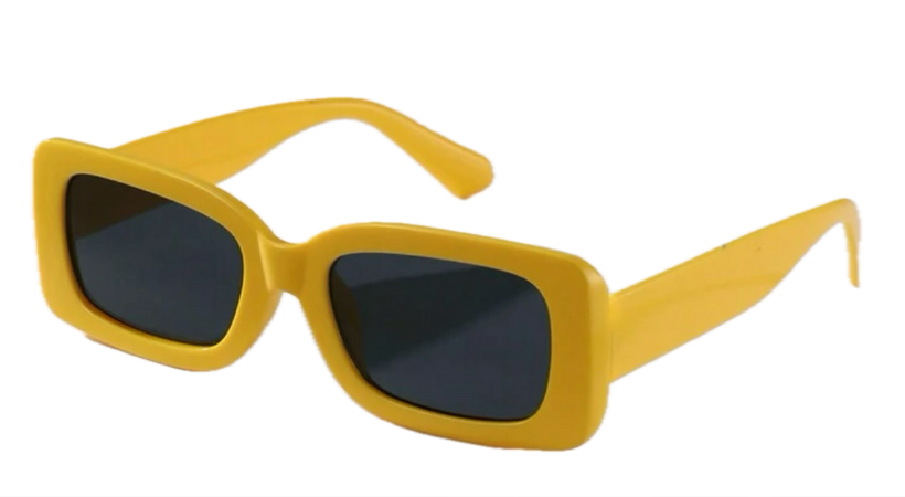 yellow square glasses
