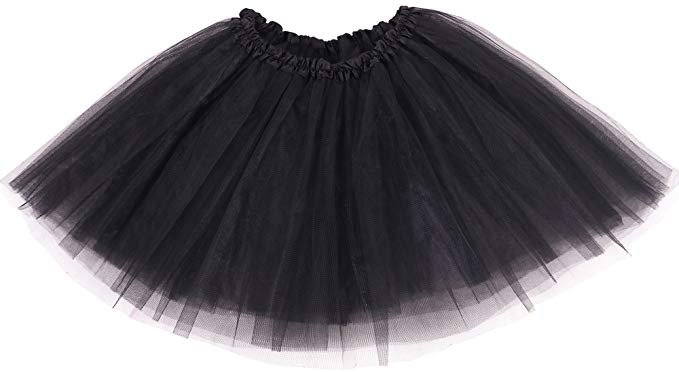 Amazon.com: Simplicity Women's Elastic 3 Layered 5K 10K Fun Dash Run Tulle Tutu Skirt, Black: Clothing